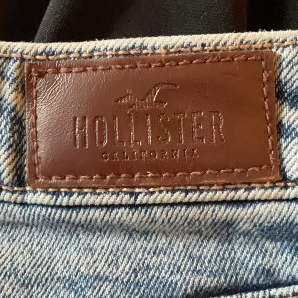 Hollister High Rise Patchwork Jeans - Blue and Plaid - Picture 7 of 8